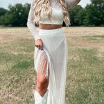 Punchy Blonde White Two Piece Outfit  Photo 0