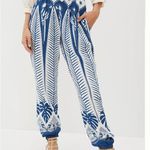 Anthropologie NWT Farm Rio Tropez Joggers Pants in Blue and White, New with Tags Photo 0