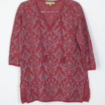 Sigrid Olsen Sigrid‎ Olsen Womens Tunic Sweater Tassels Metallic Size Large 3/4 Sleeve Boho Photo 0