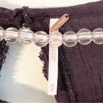 Free People Size Medium Ruffle Tiered Sleeve Gauze Black Blouse Bohemian Top Photo 2