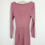 Lulus  Snuggly Precision Mauve Pink Pleated Sweater Midi Dress Knit A Line Medium Photo 10