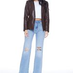 New Blue Revival Helen Blazer – Chocolate Unreal Leather sz Medium Brown Photo 7