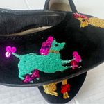 Vtg Beverly Feldman poodle dog print flats Woman Colorful Embroidery Size 6AA > Photo 2