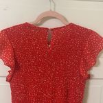 Red Polka Dot Midi Dress Size L Photo 3