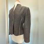 Kay Unger ladies Navy Blazer Geometric design white piping Inner liner s… Blue Size 12 Photo 2