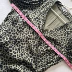 Good American Leopard Wrap Top Olive Green | Long Sleeve V-Neck Blouse | Size 4 Photo 4