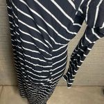 Old Navy  Womens Black White Long Sleeve Striped Maternity Midi Dress Size Medium Photo 2