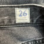 Free People We The  Jeans 26 Black Cropped Blossom Rigid Distressed Button‎ Fly Photo 8