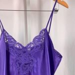 Vintage Inner Most Large Jewel Tone Lace Deep Purple Satiny Silky Slip Dress Photo 7