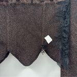 Elliatt RTR Cassie Lace-Trimmed Metallic Ribbed Knit 3/4 Sleeve Top Sz L Photo 6