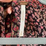 Free People  Boho Red Black Floral Crop Jumpsuit Size Medium Photo 11