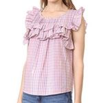 Rebecca Taylor La Vie Plaid Ruffled Sleeveless Top Photo 0