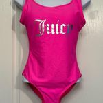 Juicy Couture  Pink w/ Foil Knockout Swimsuit $98 Size Med EUC #0935-AZ Photo 2