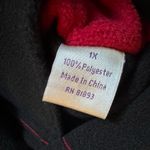 Susan Graver Fleece Coat Plus Size 1X Reversible Black Red Womens Full front button Jacket Photo 16