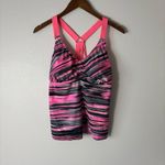 Women’s Pink and Black Racerback Printed Swim Top size XL Photo 1