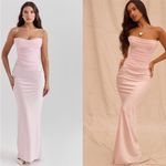 House Of CB  SET Georgie Top & 'Giuliana' Ballerina Pink Satin‎ Maxi Skirt Size S Photo 1