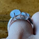 Natural Aquamarine Sterling Silver Heart Ring Size 5.75 Photo 1