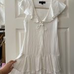 ZARA  Ruffle Collar Bow Mini Dress - White Photo 6