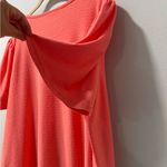 Plus Size Scoop/ V Neck Texture Solid Knit Top With Short Ruffle Sleeves Orange Photo 8