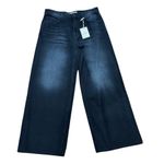 MOTHER The Spinner Zip Sneak Jeans Faded Black Magic 28 High Rise Wide Leg Denim Photo 10