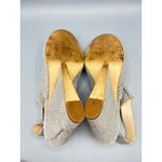 Nine West  Gorana 9 Wedge Ankle Strap Sandal Gray Snake Print Open Toe Slingback Photo 4