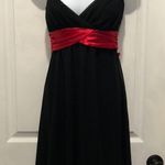 Byer California Special Occasion Dress Black Satin Red Band Juniors Size 3 Photo 3