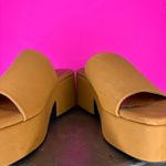Princess Polly  Brown Platform Chunky Block Heel Slip-On Sandal Sz 8 Photo 2