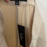 Lulus  Sophisticated Feel Beige Pleated High-Rise Wide-Leg Pants Sz L Photo 7