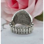 None Cute Silver Tone & Black Statement Stretch Ring One Size Western Bojo Casual Photo 7