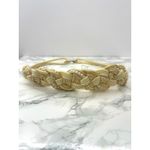 Vintage Cream‎ Braided Pearl Belt Fish Hook Closure Size S/M Photo 5