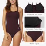 Baleaf  Women's Athletic Training Adjustable Strap One Piece Swimsuit Swimwear Bathing Suit Photo 2