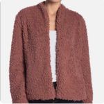 Melrose and Market ‎ Fuzzy Open Teddy Jacket in Rose Pink Size Extra Small Photo 6