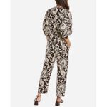 Rebecca Taylor Paisley Jumpsuit 100% Cotton Brown Belted With Pockets Size M Photo 7