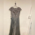 La Femme NWT Floral Embroidery Chiffon Column Gown Size 0 Photo 3