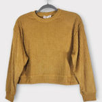 Band of Gypsies Band of the Free Mustard Ribbed Knit Pullover Size Small NWT Boxy Knit Top Photo 0