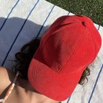 Forever 21 Red Ribbed Corduroy Baseball Hat Cap Photo 3