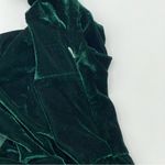 Lulus  Silver Screen Green Velvet Long Sleeve Midi Dress Small Holiday Party Photo 5