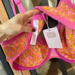 NEW Savage x Fenty lace trim bra cotton essentials floral print underwire plus Pink Size undefined Photo 2