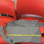 Cynthia Rowley  Chevron mock funnel neck crop gray white sweater Size S Photo 4