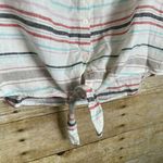 Weatherproof  Vintage Washable Linen Striped Shirt - Size XXL - Tie Front Top Photo 1