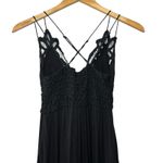 Free People  One Adella Slip Dress Black Lace Mini XS Boho Festival Ruffle Hem‎ Photo 6