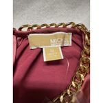Michael Kors  Women's Dusty Rose Satin Chain Neckline Long Sleeve Dress‎ Size M Photo 3