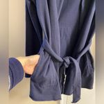 Lucky Brand Lotus hooded belted jingo wrap cardigan navy blue Large Photo 6