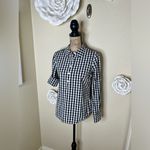 Vineyard Vines Black & White Gingham Check Half Buttoned Pullover Top Sz 4 Photo 9