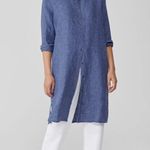 Eileen Fisher  Washed Organic Linen Delave Shirtdress in Blueberry Size PP 2P-4P Photo 1