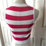 Micas pink and white striped cropped sleeveless top size small Photo 3