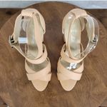Shoes of Prey Womens Shoes Size 7.5 Nude Peach Strappy Open Toe Heel Sandals Tan Photo 2