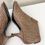 Givenchy  Perforated Eyelet Grommet Kitten Heel Tan Peep Toe Size 8.5 Photo 3