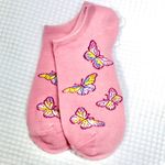 NWT Sonoma Goods for Life Pink Butterfly Cute No Show Crew Socks 1 Pair Photo 2