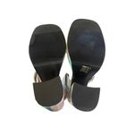 American Vintage CHUNKY SILVER IRRIDESCENT BUTTERFLY‎ SANDALS FESTIVAL HEELS SIZE 5. Photo 7